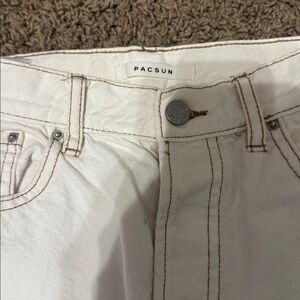 PacSun Cream Jeans with Stitch Detail